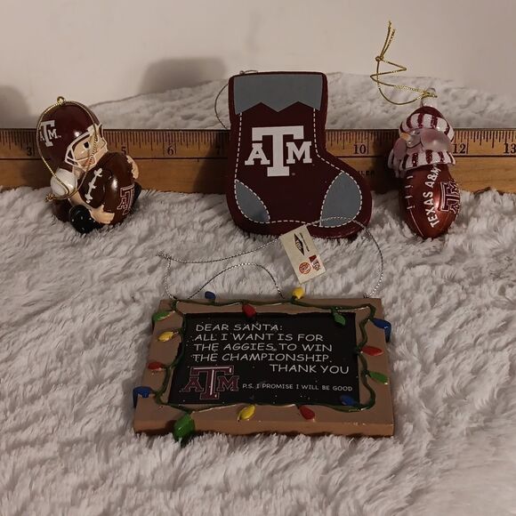 Four Texas A&M Christmas Ornaments - Picture 6 of 6